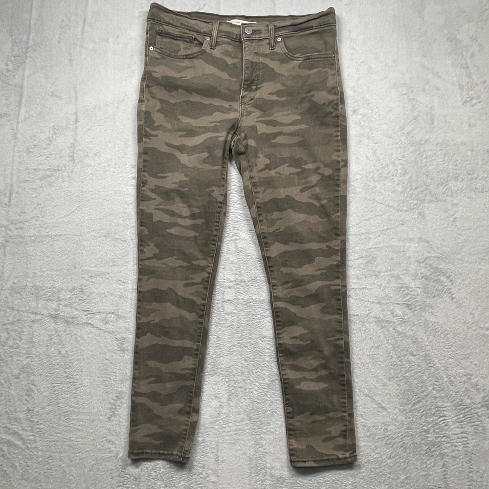 Levi 311 Shaping Skinny Jeans Women 30 Green Camo Mid Rise Stretch Pants